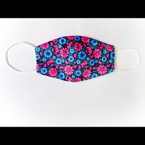 Blue and Pink Flowers Face Mask